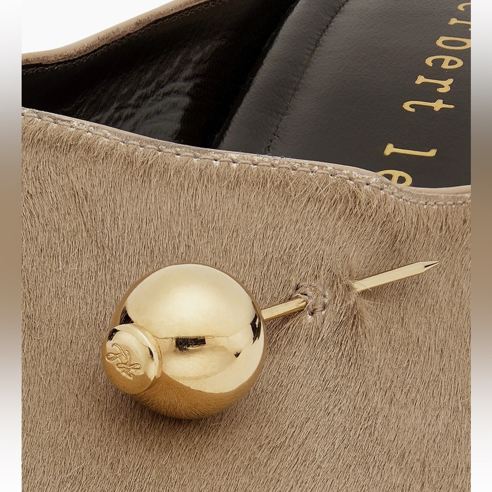 Chic Tan Mules with Gold Detail - Picture 6 of 6